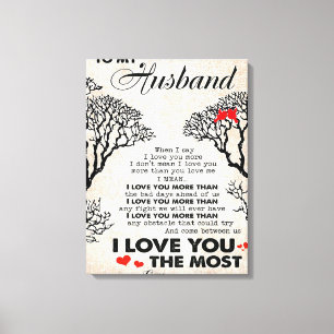 Love Quote For Husband Gift Idea, Husband Birthday Canvas Print