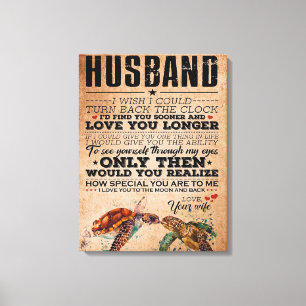 Love Quote For Husband Gift Idea, Husband Birthday Canvas Print