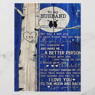 Love Quote For Husband Gift Idea, Husband Birthday Menu