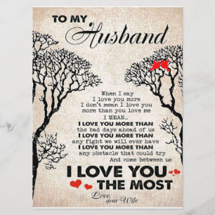 Love Quote For Husband Gift Idea, Husband Birthday Menu