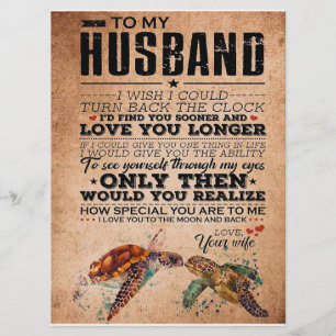 Love Quote For Husband Gift Idea, Husband Birthday Menu