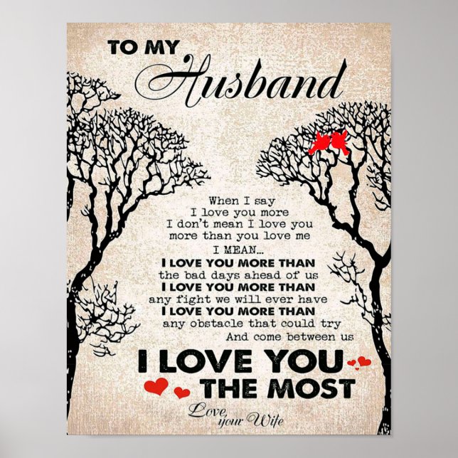 Love Quote For Husband Gift Idea, Husband Birthday Poster (Front)