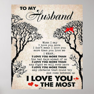 Love Quote For Husband Gift Idea, Husband Birthday Poster