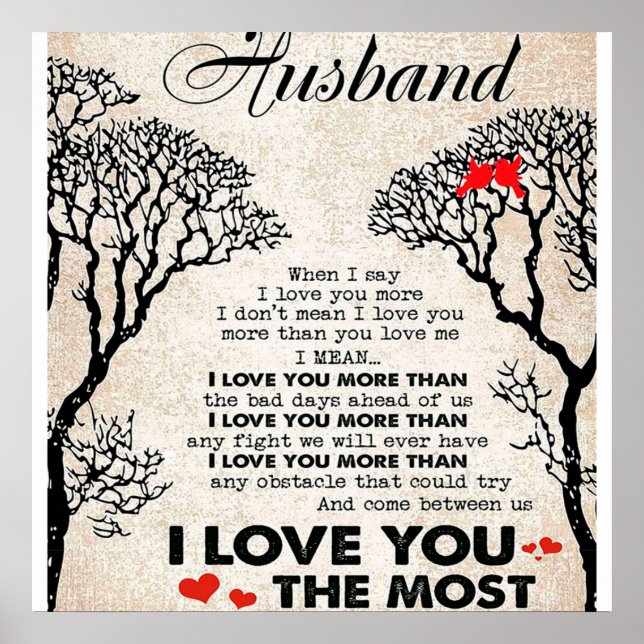 Love Quote For Husband Gift Idea, Husband Birthday Poster (Front)