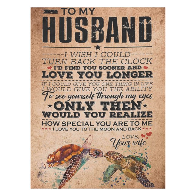 Love Quote For Husband Gift Idea, Husband Birthday Tablecloth (Front)