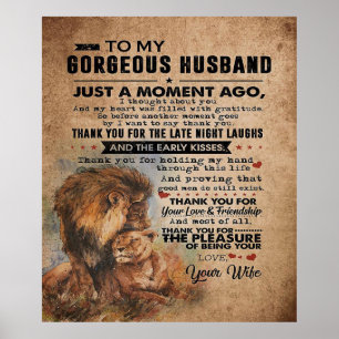 Love Quote For Husband Lovely Gift Poster
