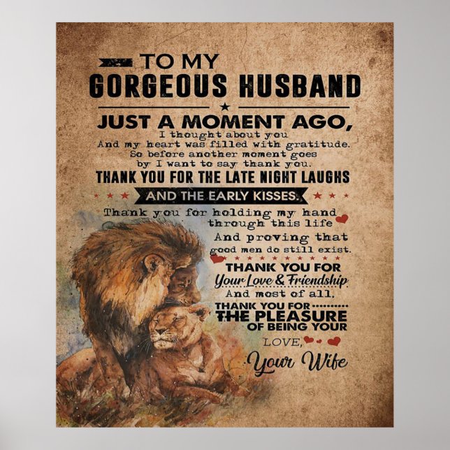 Love Quote For Husband | Lovely Gift Poster (Front)
