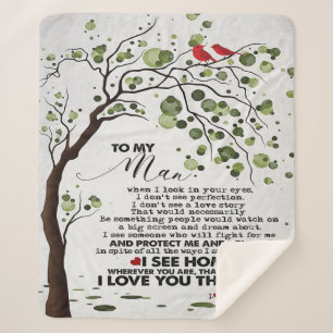 Love Quote For Husband   To My Man Gift Sherpa Blanket