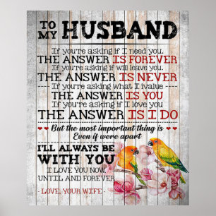 Love Quote For Husband   Trendy Gift Poster