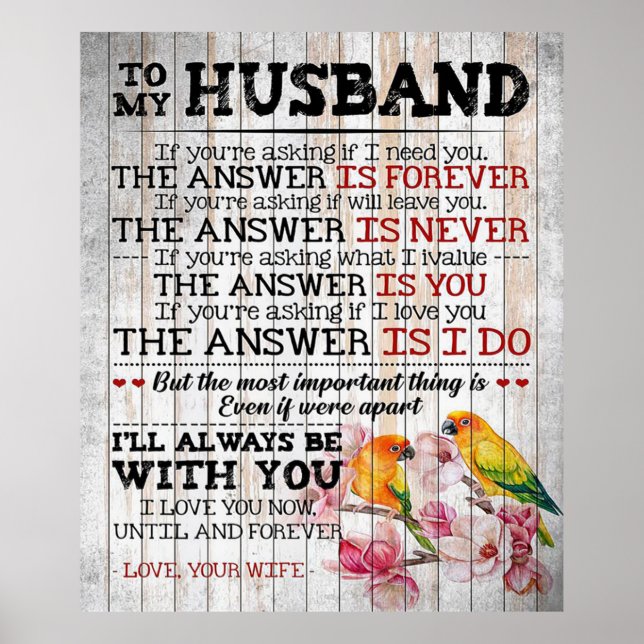 Love Quote For Husband | Trendy Gift Poster (Front)