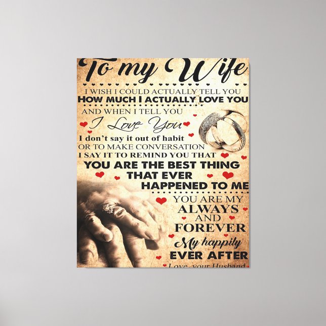 Love Quote For Wife | Best and Perfect Gift Canvas Print (Front)