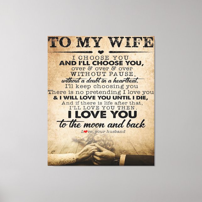 Love Quote For Wife | Best and Perfect Gift Canvas Print (Front)
