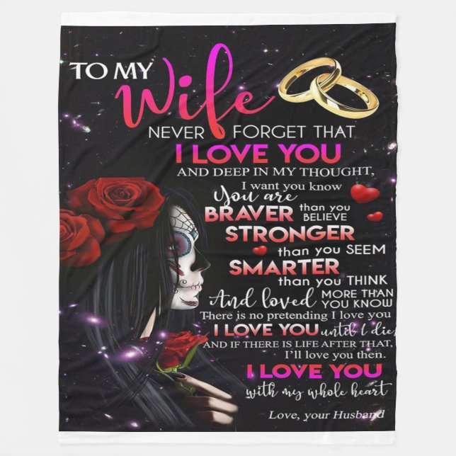 Love Quote For Wife | Best and Perfect Gift Fleece Blanket (Front)