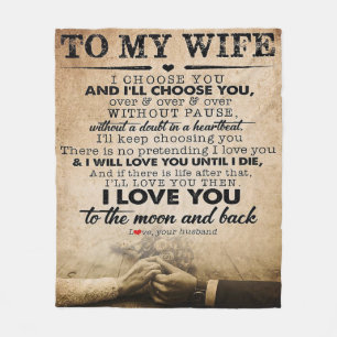 Love Quote For Wife Best and Perfect Gift Fleece Blanket