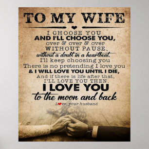 Love Quote For Wife Best and Perfect Gift Poster