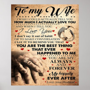 Love Quote For Wife   Best and Perfect Gift Poster