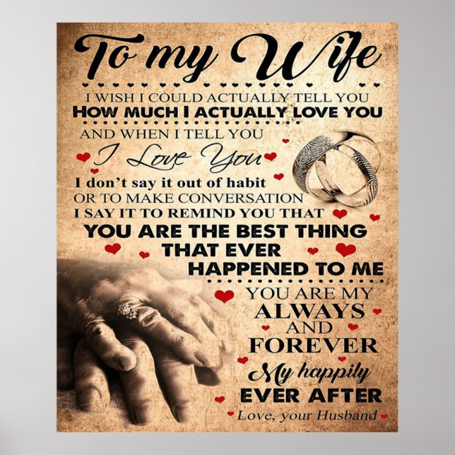 Love Quote For Wife | Best and Perfect Gift Poster (Front)