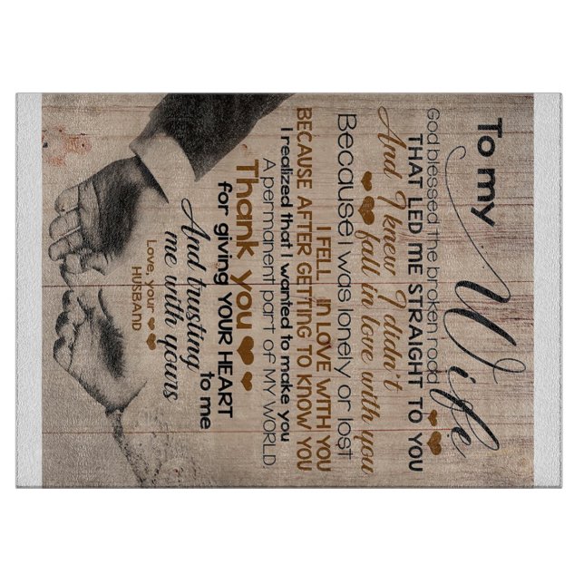 Love Quote For Wife | Cute Family Gift Cutting Board (Front)