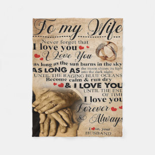 Love Quote For Wife Cute Family Gift Fleece Blanket