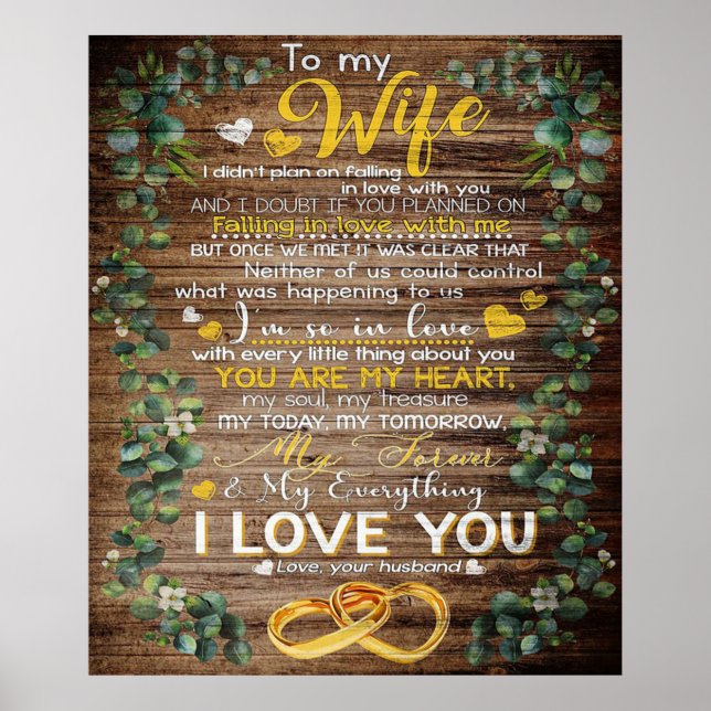 Love Quote For Wife | Cute Family Gift Poster (Front)
