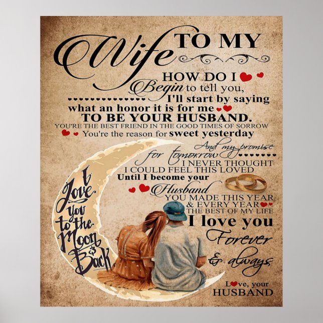 Love Quote For Wife | Cute Family Gift Poster (Front)