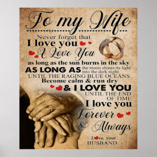 Love Quote For Wife   Cute Family Gift Poster