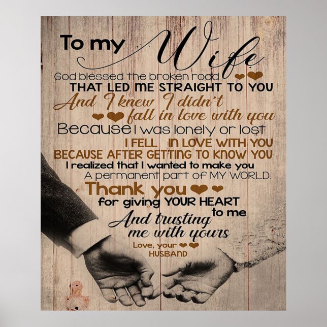 Love Quote For Wife | Cute Family Gift Poster (Front)