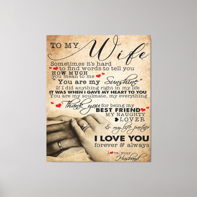 Love Quote For Wife | Home Decor Gift (Front)