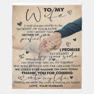 Love Quote For Wife | Home Decor Gift Fleece Blanket