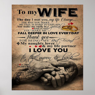Love Quote For Wife Lovely Present for wife Poster