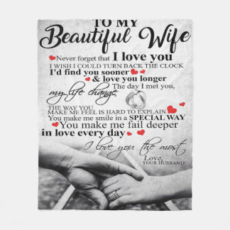 Love Quote For Wife | Matching Couples Gift Fleece Blanket
