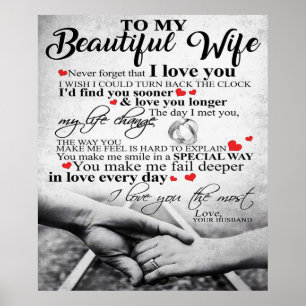 Love Quote For Wife Matching Couples Gift Poster