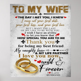 Love Quote For Wife | Matching Couples Gift Poster