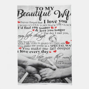 Love Quote For Wife   Matching Couples Gift Tea Towel