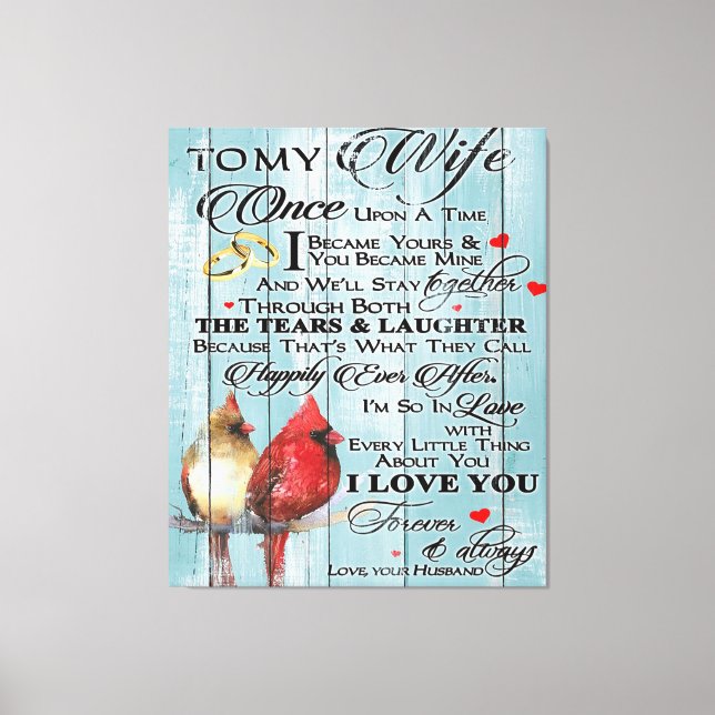 Love Quote For Wife | Trendy Present For Wife Canvas Print (Front)