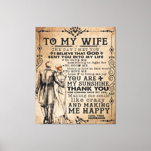 Love Quote For Wife Trendy Present For Wife Canvas Print