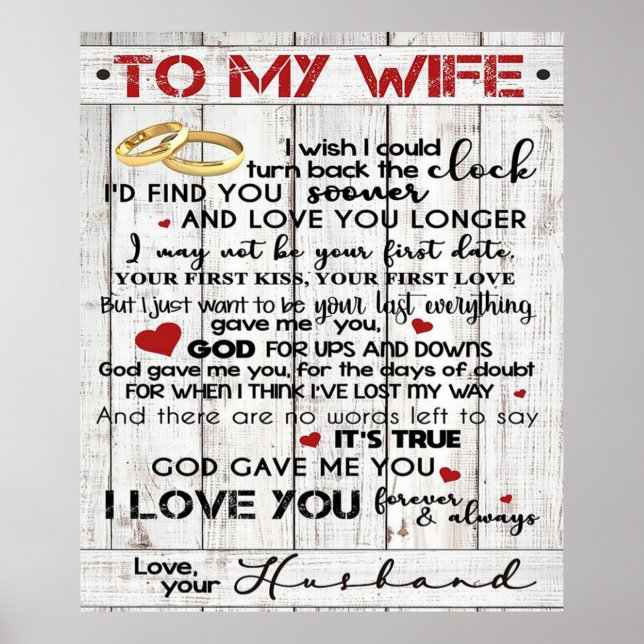 Love Quote For Wife | Trendy Present For Wife Poster (Front)