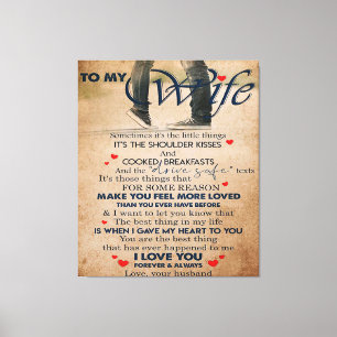 Love Quote For Wife, Wife Birthday, Wedding Couple Canvas Print