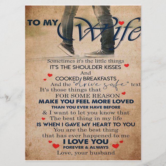Love Quote For Wife, Wife Birthday, Wedding Couple Menu (Front)