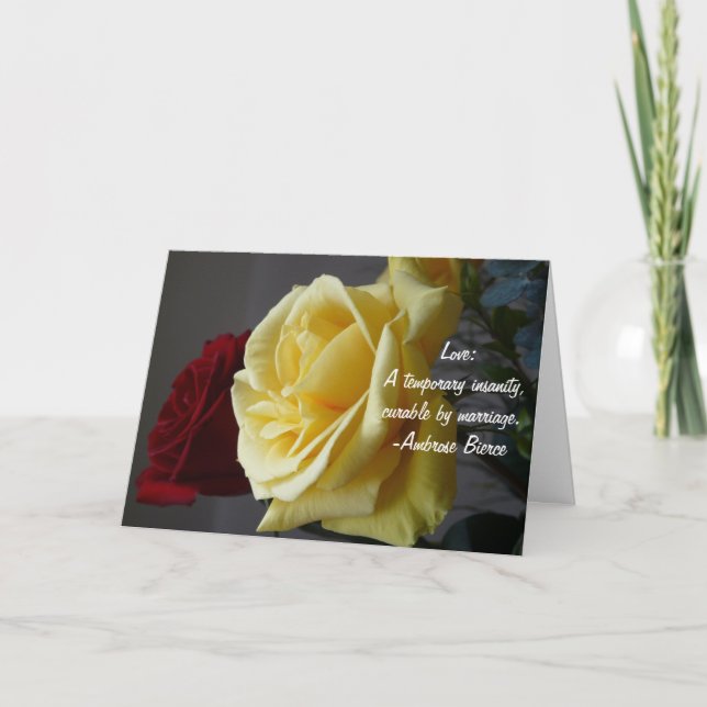 Love Quote: Happy Anniversary+Yellow Rose Card (Front)