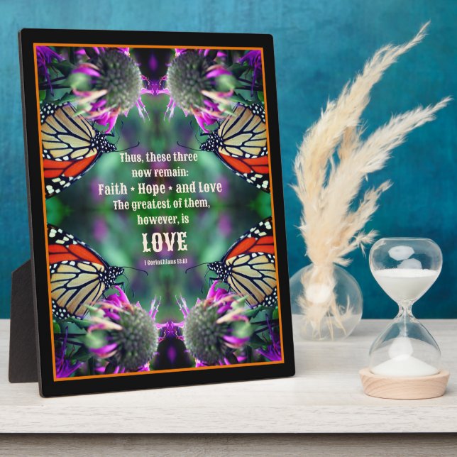 Love Quote Monarch Butterfly Inspirational Plaque (Side)