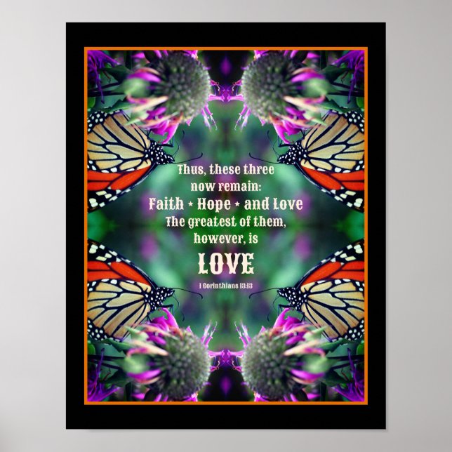 Love Quote Monarch Butterfly Inspirational Poster (Front)