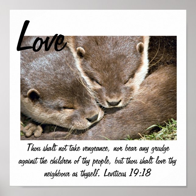 Love Quote Poster - Otters White (Front)