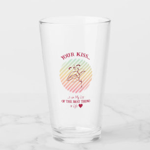 Love Quote Romantic Kiss Glass
