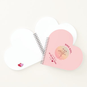 Love Quote Romantic Kiss Heart Shaped Notebook