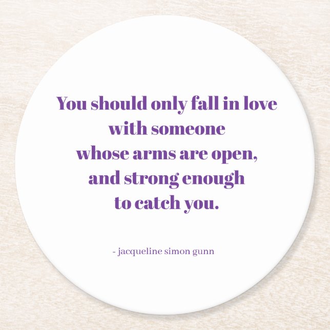 Love quote round paper coaster (Front)