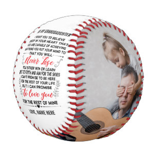Love Quote To My Granddaughter with Custom 2 Photo Baseball