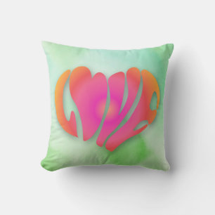 Love Quote Valentine's Day Pink Heart Text Cushion