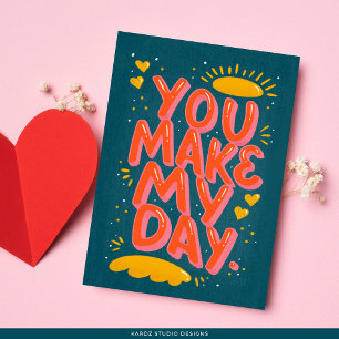 Love Quote Valentines Typography blue card