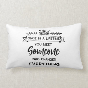 Love Quote Wedding Engagement MRS Bride Gift Lumbar Cushion